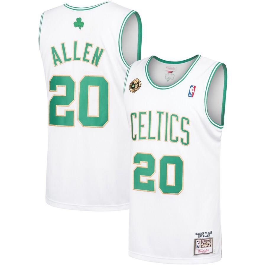 Boston Celtics Ray Allen Mitchell and Ness Authentic 2008-09 Hardwood Classics Jersey Mens - White | Ireland S1127D3