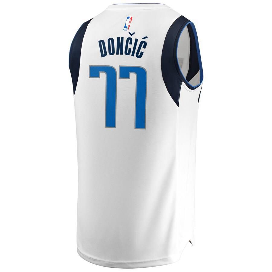 Dallas Mavericks Luka Doncic Fanatics Branded Replica Fast Break Player Association Jersey Kids - White | Ireland Y0451M1