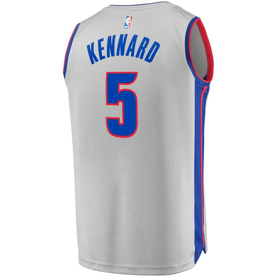 Detroit Pistons Luke Kennard Fanatics Branded Replica Fast Break Player Statement Jersey Kids - Grey | Ireland B2878J2
