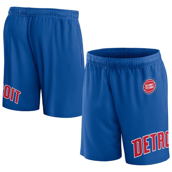 Men's Detroit Pistons Blue Free Throw Mesh Shorts