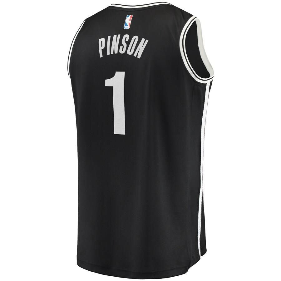 Brooklyn Nets Theo Pinson Fanatics Branded Fast Break Player Icon Jersey Mens - Black | Ireland O7377D9