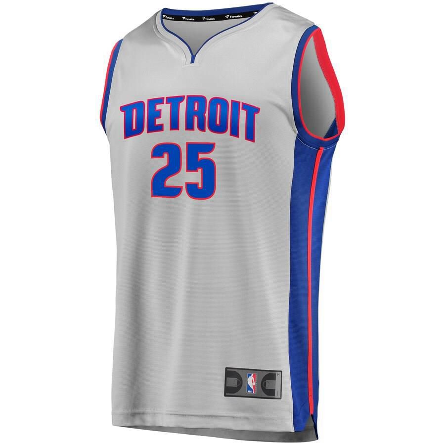 Detroit Pistons Derrick Rose Fanatics Branded Replica Fast Break Player Team Statement Jersey Mens - Grey | Ireland U7232N9
