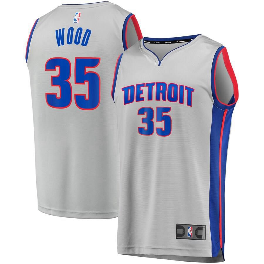 Detroit Pistons Christian Wood Fanatics Branded Replica Fast Break Player Team Statement Jersey Mens - Grey | Ireland S1383T1