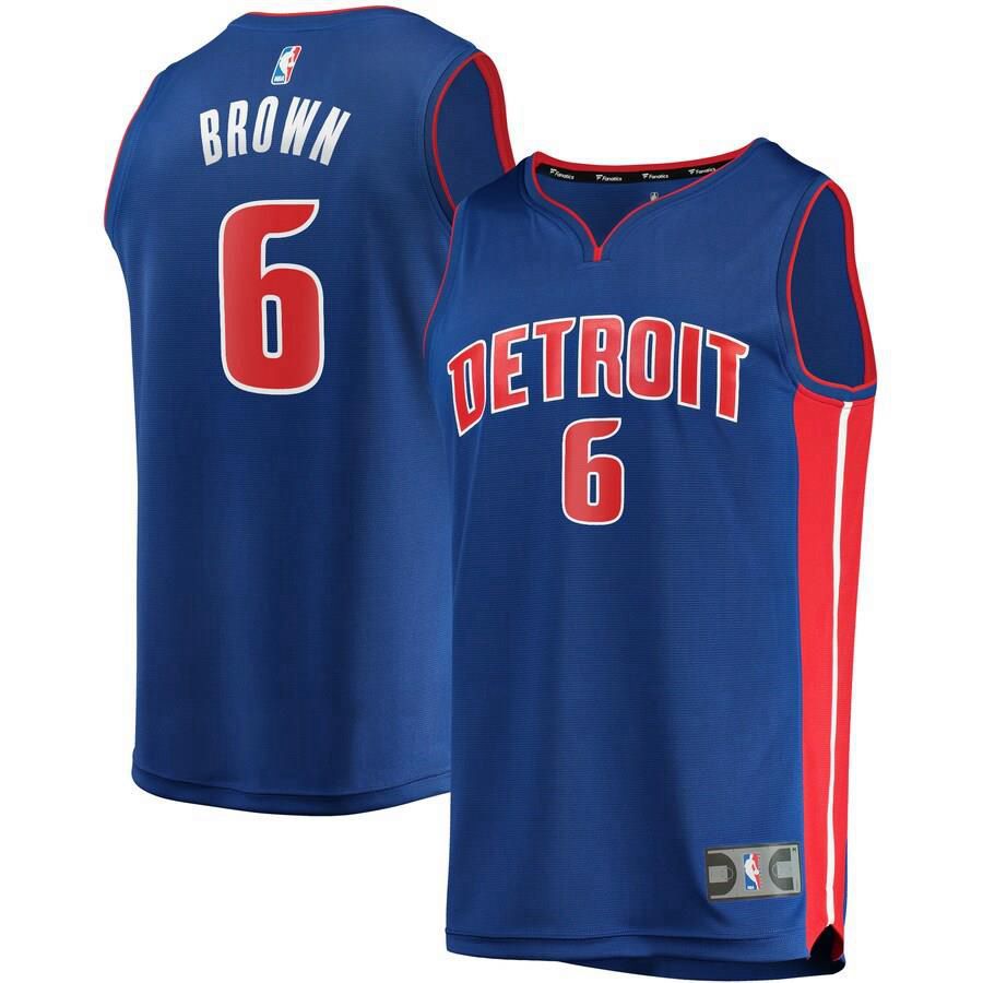 Detroit Pistons Bruce Brown Fanatics Branded Replica Fast Break Player Team Icon Jersey Mens - Blue | Ireland G3514D7