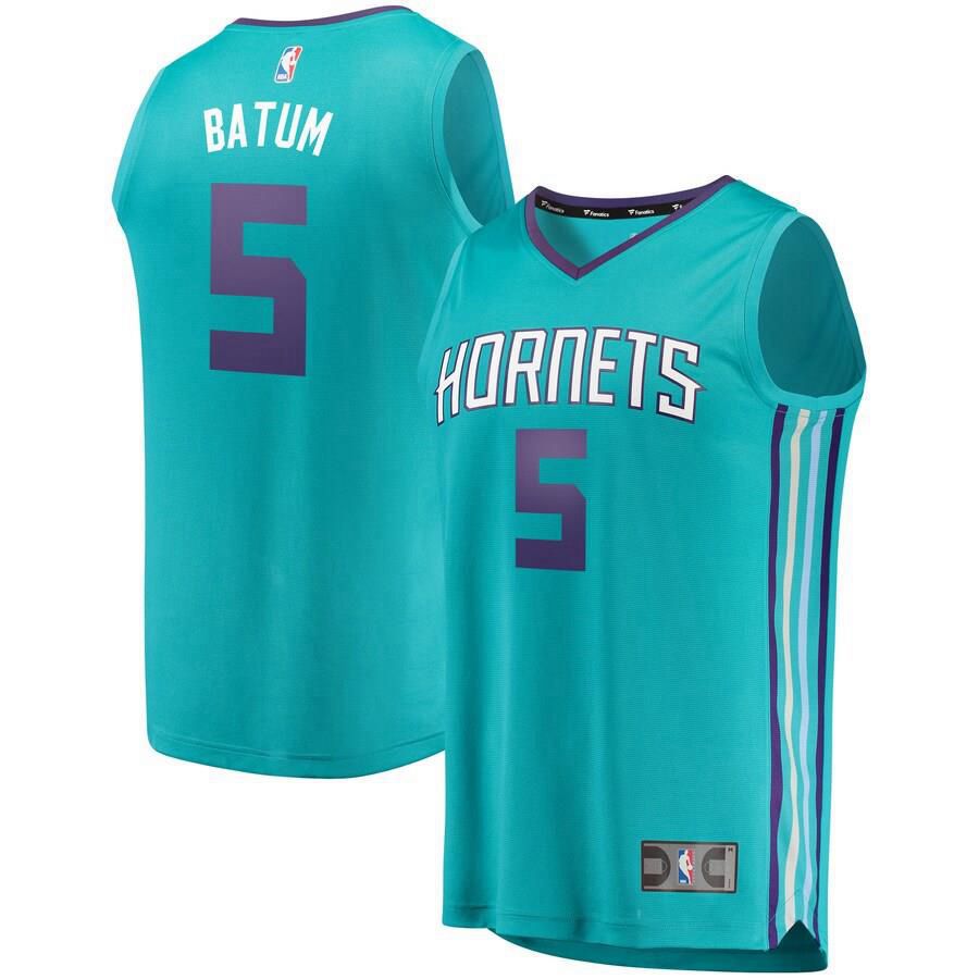 Charlotte Hornets Nicolas Batum Fanatics Branded Replica Fast Break Icon Jersey Mens - Blue | Ireland D5152V4