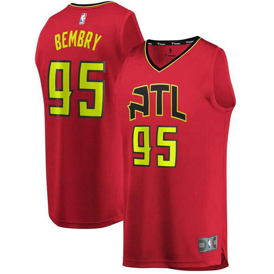 Atlanta Hawks DeAndre' Bembry Fanatics Branded Replica Fast Break Player Statement Jersey Kids - Red | Ireland G6257C4
