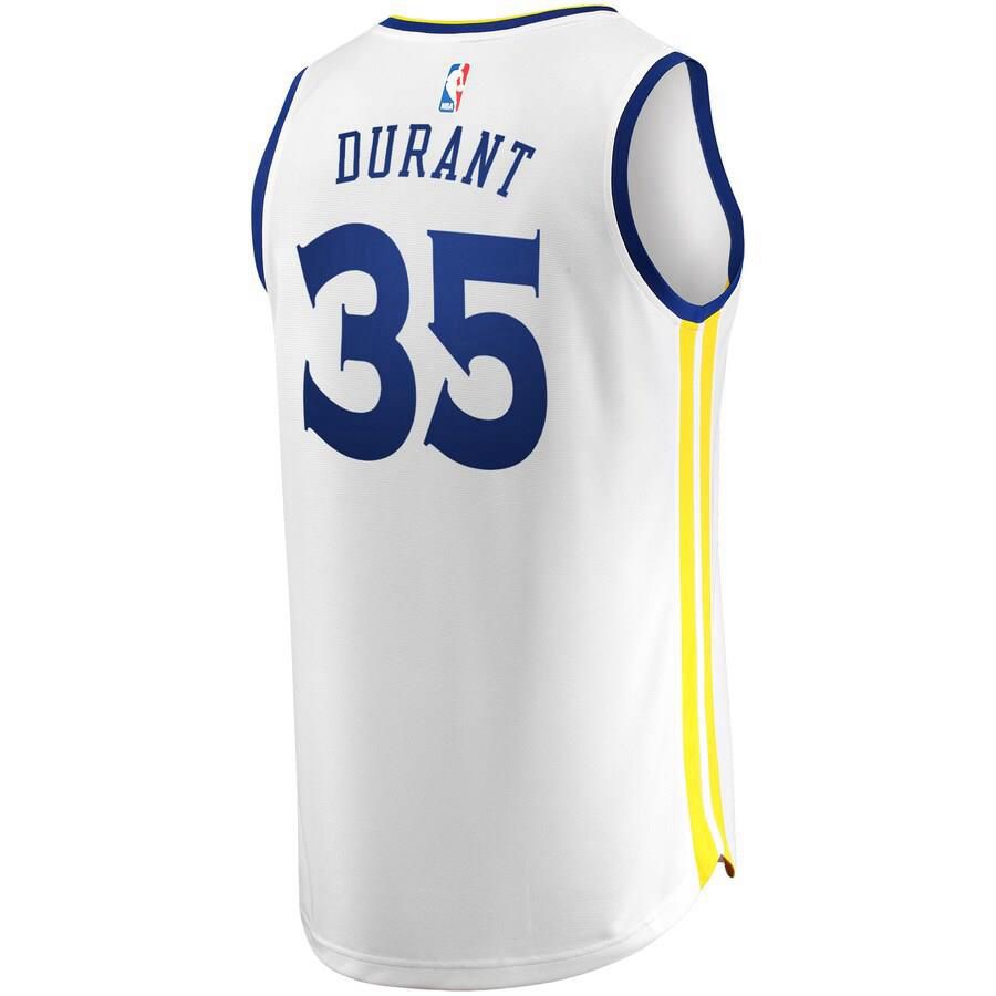 Golden State Warriors Kevin Durant Fanatics Branded Replica Fast Break Association Jersey Mens - White | Ireland I6951C7