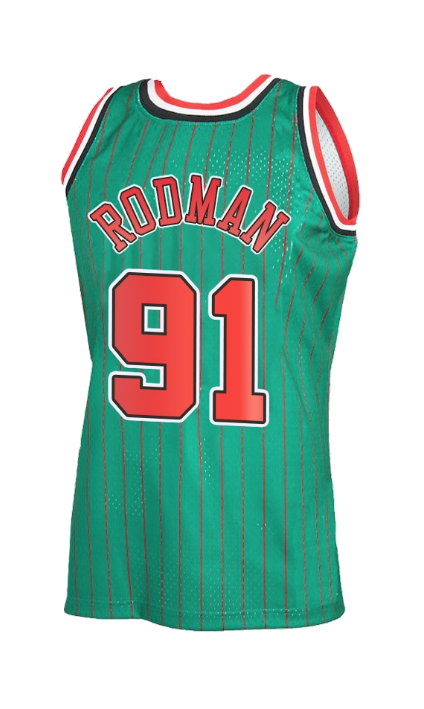 Men's Dennis Rodman Chicago Bulls Green 1995-96 Hardwood Classics Reload 2.0 Swingman Jersey