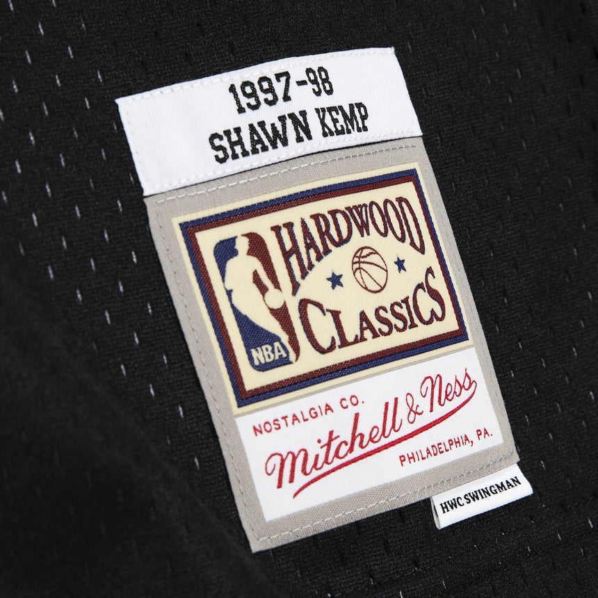Men's Cleveland Cavaliers Shawn Kemp Mitchell & Ness Black 1997-98 Hardwood Classics Swingman Jersey