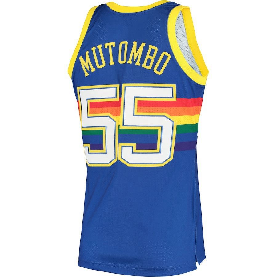 Denver Nuggets Dikembe Mutombo Mitchell and Ness Authentic 1991 Hardwood Classics Jersey Mens - Blue | Ireland S9691R1