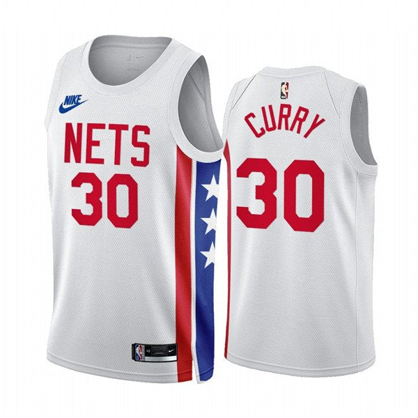 Men's Brooklyn Nets #30 Seth Curry 2022/23 White Classic Edition Stitched Basketball Jersey