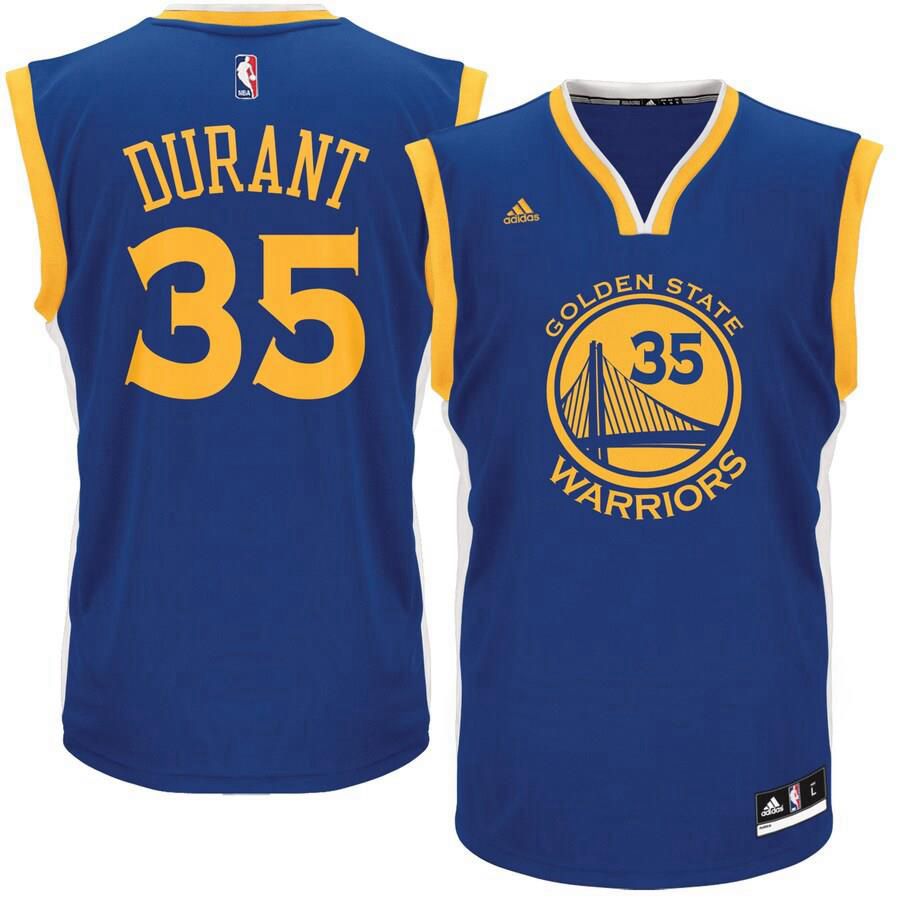 Golden State Warriors Kevin Durant Adidas Replica Road Jersey Mens - Blue | Ireland N6204A3