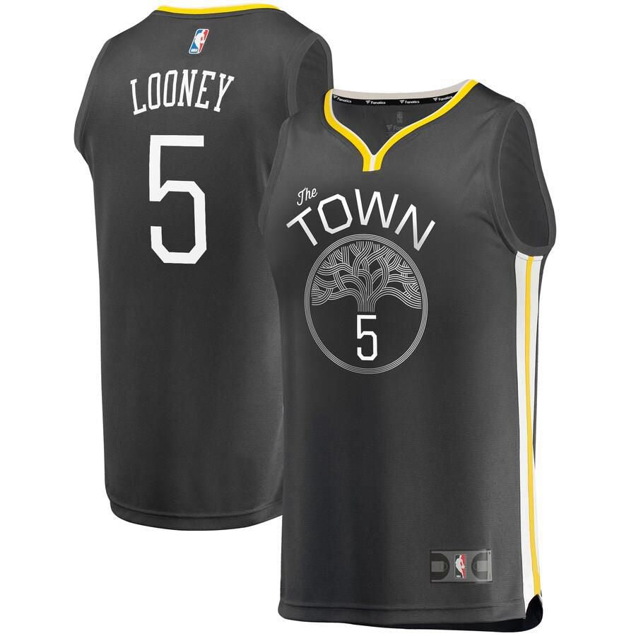 Golden State Warriors Kevon Looney Fanatics Branded Replica Fast Break Player Statement Jersey Mens - Dark Grey | Ireland X7485C8