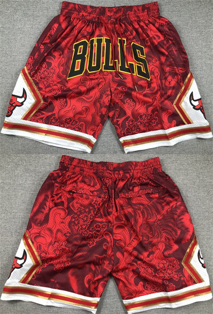 Men's Chicago Bulls Red Shorts 001