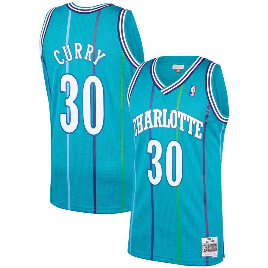Charlotte Hornets Dell Curry Mitchell and Ness 1992-93 Hardwood Classics Swingman Player Jersey Mens - Blue | Ireland O4939T9