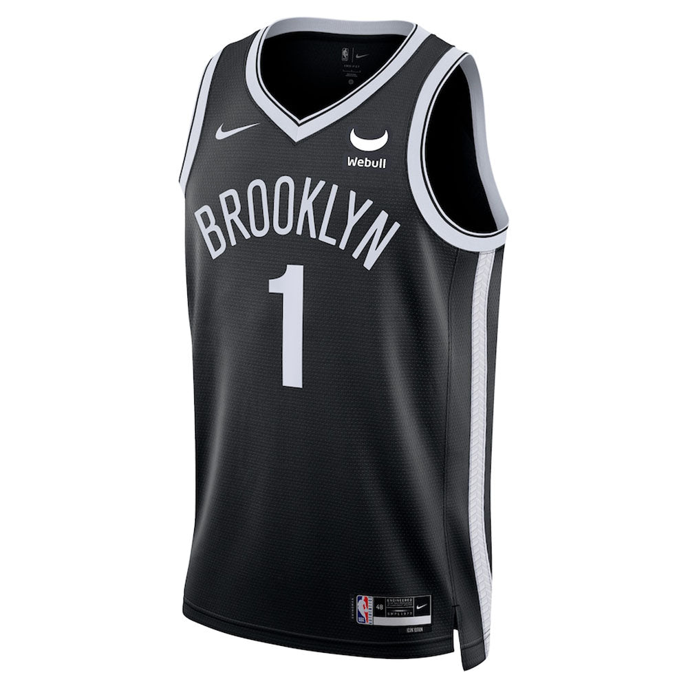 Men's Brooklyn Nets Mikal Bridges Icon Edition Jersey - Black