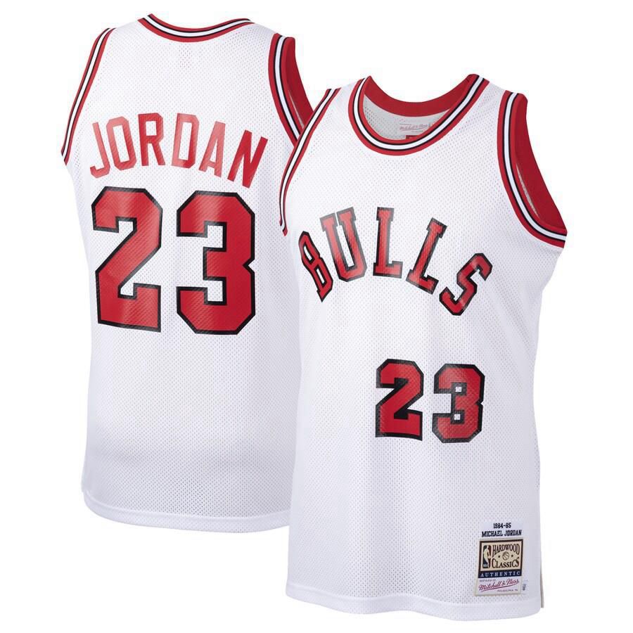 Chicago Bulls Michael Jordan Mitchell and Ness Authentic 1984-85 Hardwood Classics Rookie Jersey Mens - White | Ireland N7062G2