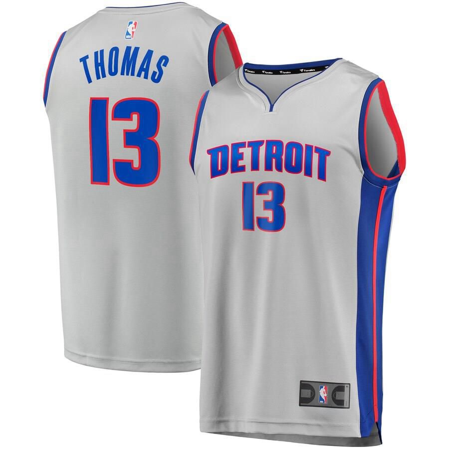 Detroit Pistons Khyri Thomas Fanatics Branded Replica Fast Break Player Team Statement Jersey Mens - Grey | Ireland K8930M0