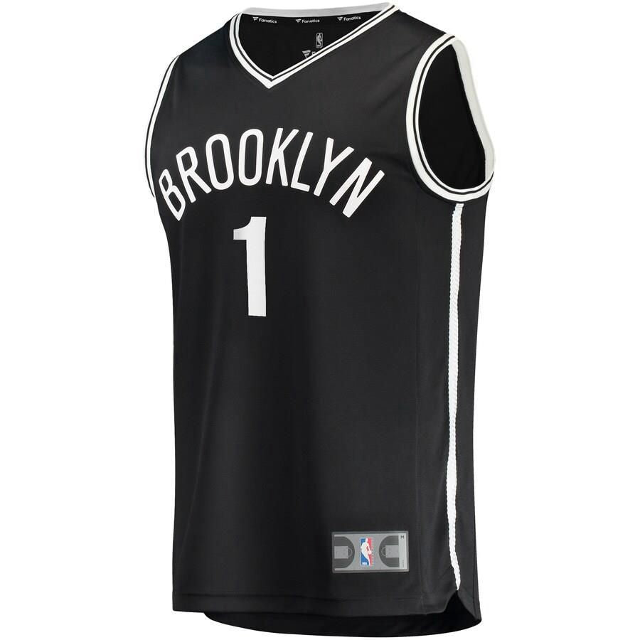 Brooklyn Nets Theo Pinson Fanatics Branded Fast Break Player Icon Jersey Mens - Black | Ireland O7377D9