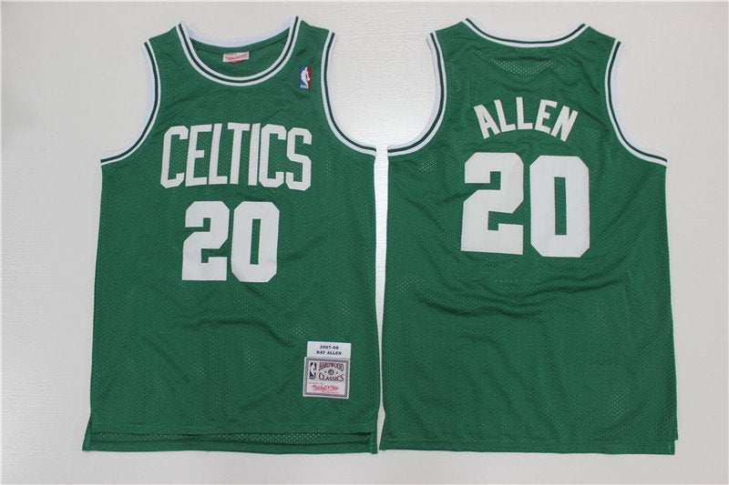 Men's Boston Celtics #20 Ray Allen 2007-08 Green Throwback Stitched Jersey