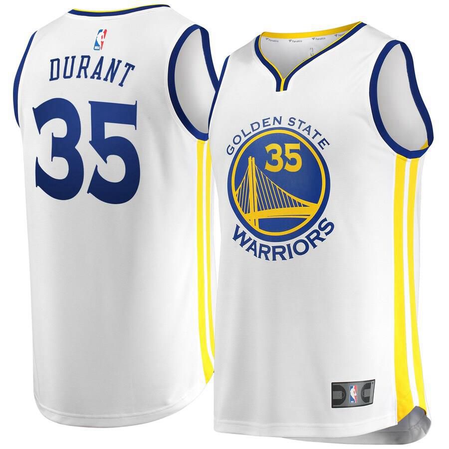 Golden State Warriors Kevin Durant Fanatics Branded Replica Fast Break Association Jersey Mens - White | Ireland I6951C7