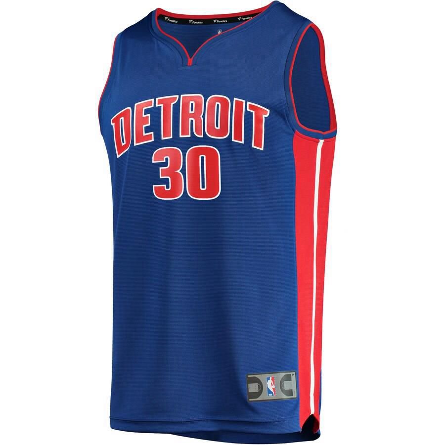 Detroit Pistons Jon Leuer Fanatics Branded Replica Fast Break Player Icon Jersey Mens - Blue | Ireland D7749C8