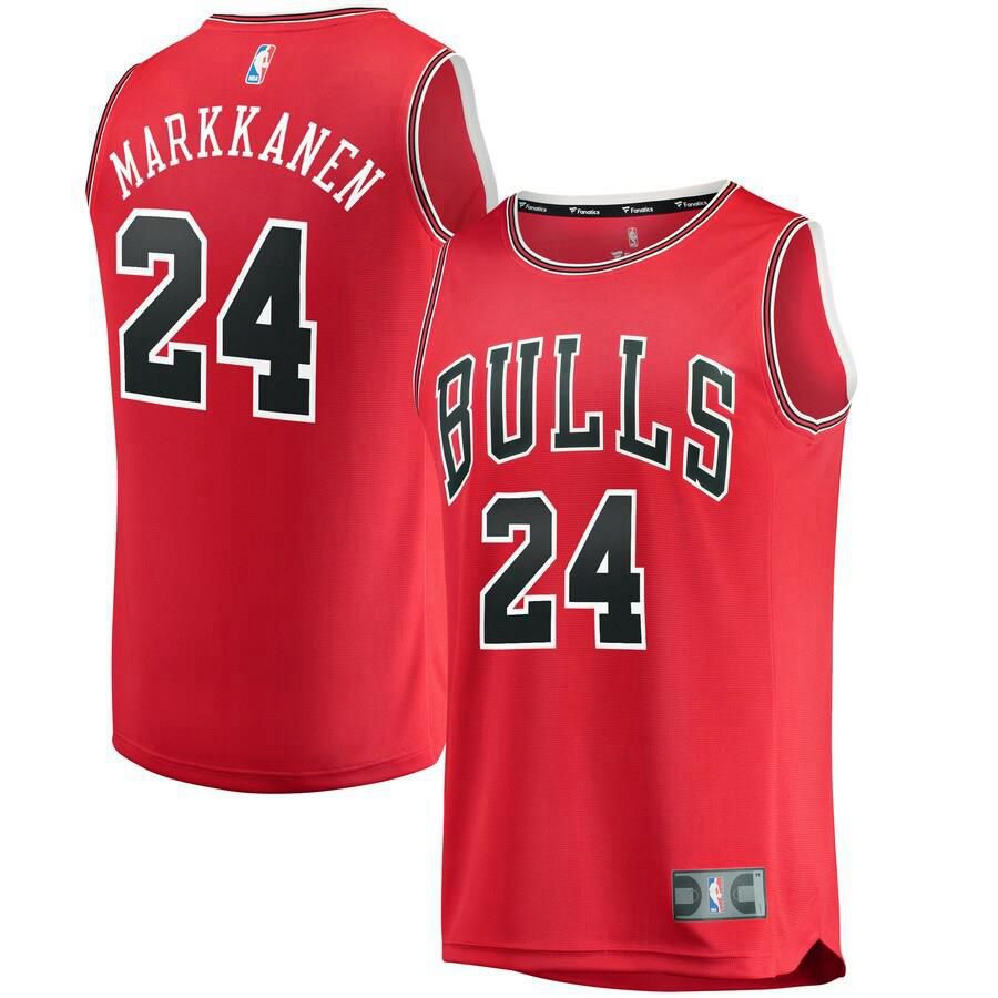 Chicago Bulls Lauri Markkanen Fanatics Branded Replica Fast Break Icon Jersey Mens - Red | Ireland U0705Z9